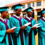 **

"A graduation ceremony at the Somali National University. Students in academic gowns, fully clothed and appropriate attire, are receiving diplomas from faculty members. The university buildings are visible in the background. Safe for work, family-friendly, professional, perfect anatomy, natural proportions, well-formed hands, proper finger count, realistic lighting, high resolution, detailed environment, clear focus, modest dress."

**