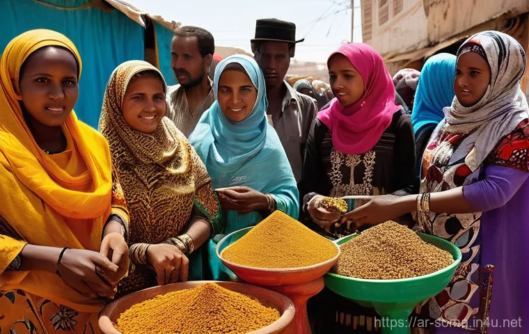 소말리아 문화적 특징 - **An elder captivating an audience with oral traditions in a Somali community setting.**
    An elde...