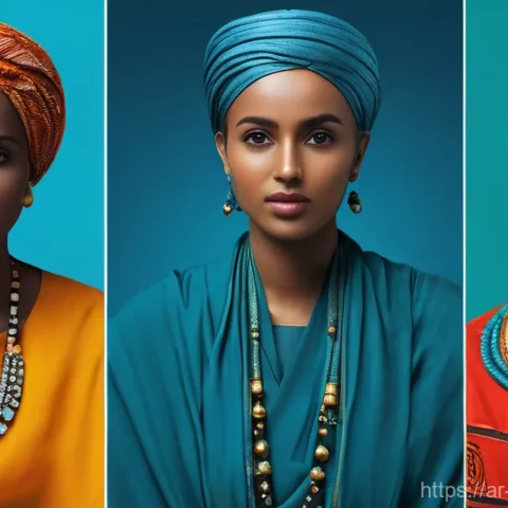 소말리아 민족의 전설 - Here are three detailed image generation prompts in English, inspired by the Somali cultural and myt...