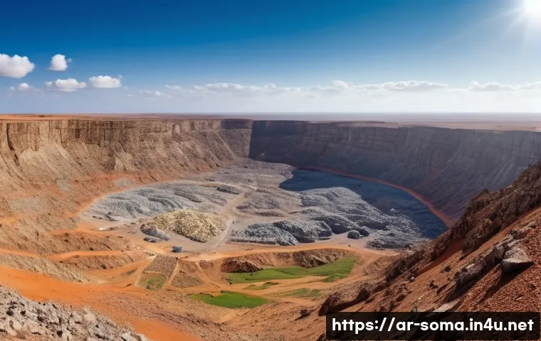 소말리아의 지하자원 - A panoramic view of a rugged Somali landscape in the northern region, showcasing a diverse geologica...